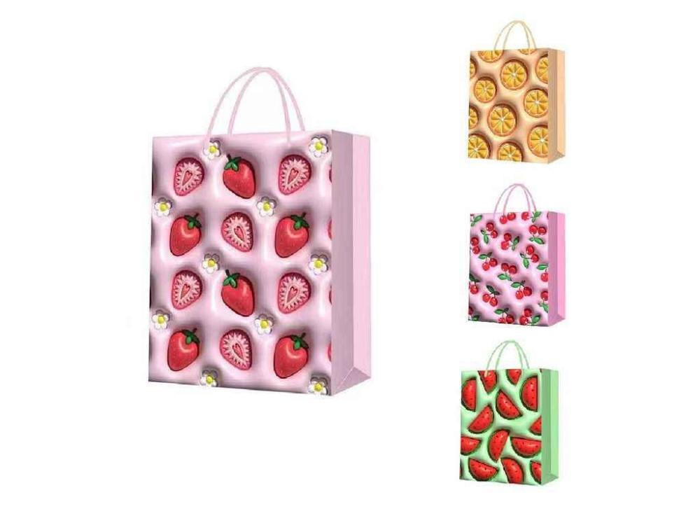 Пакет подарунковий S Fruits 3D 18*23*10см R96983-S ТМ STENSON Київ - фото 1