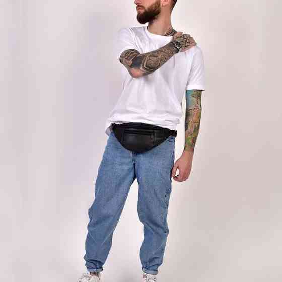 Бананка мужская поясная бананка, Кожаная сумка на грудь Удобная сумка-бананка для путешествий ZF-66 Ивано-Франковск