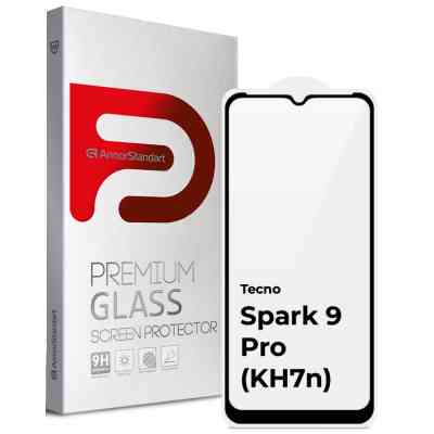 Стекло защитное Armorstandart Full Glue TECNO Spark 9 Pro (KH7n) Black (ARM64651) Винница