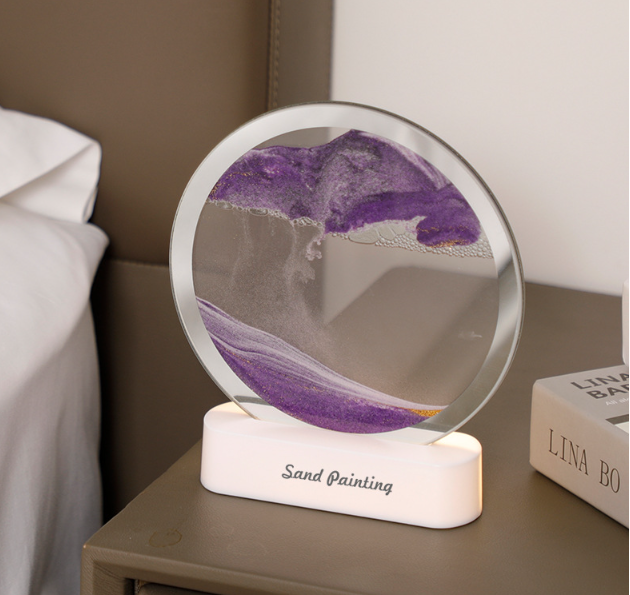 Песочная картина, Рамка с кварцевым песком КРУГЛАЯ, ПОДСВЕТКА, рамка для релакса ЗЕЛЕНАЯ Кременчуг - изображение 6