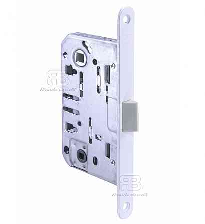 Замок для міжкімнатних дверей під фіксатор Ricardo Borelli WC кевлар 96мм з відповідною планкою MW матовий білий Київ