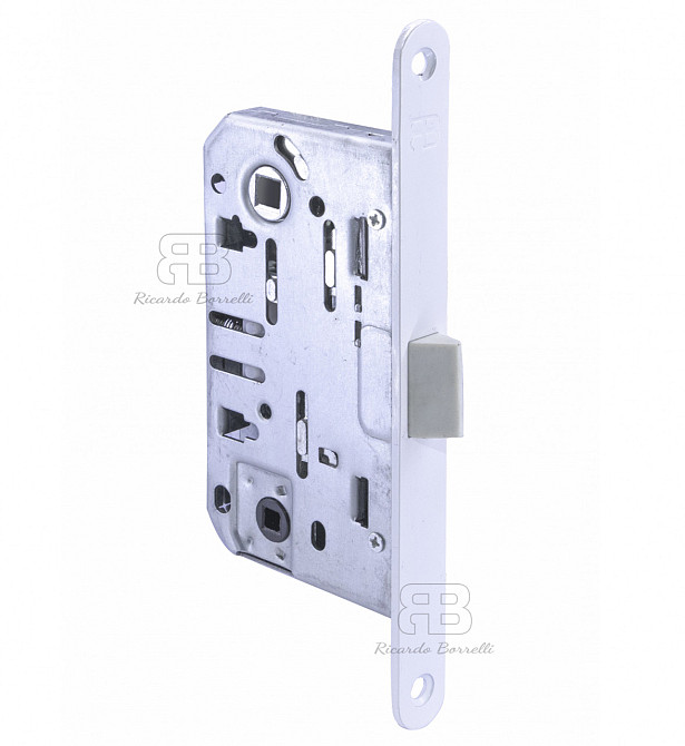 Замок для міжкімнатних дверей під фіксатор Ricardo Borelli WC кевлар 96мм з відповідною планкою MW матовий білий Київ - фото 1