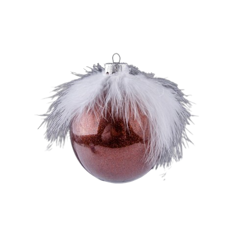 Ялинкова куля Крижинка з пір'ям d10см КС Житомир - изображение 2