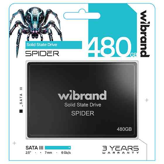 SSD диск накопичувач Wibrand Spider 480GB 2.5" 7mm SATAIII Standard WI2.5SSD диск накопичувач / SP480GBST Одеса