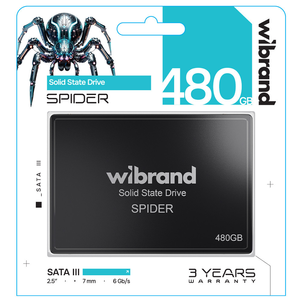SSD диск накопичувач Wibrand Spider 480GB 2.5" 7mm SATAIII Standard WI2.5SSD диск накопичувач / SP480GBST Одеса - фото 2