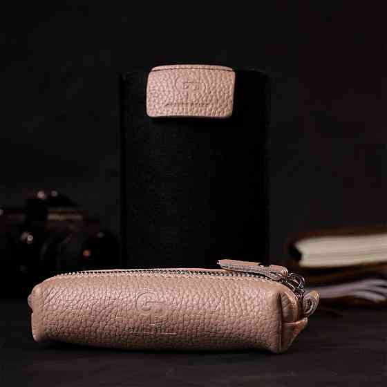 Красивая женская кожаная ключница Розовый (GRANDE PELLE) Киев