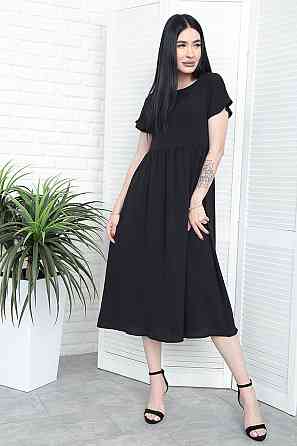 Летнее платье миди свободного кроя Ordinary 46-48, Черный Киев