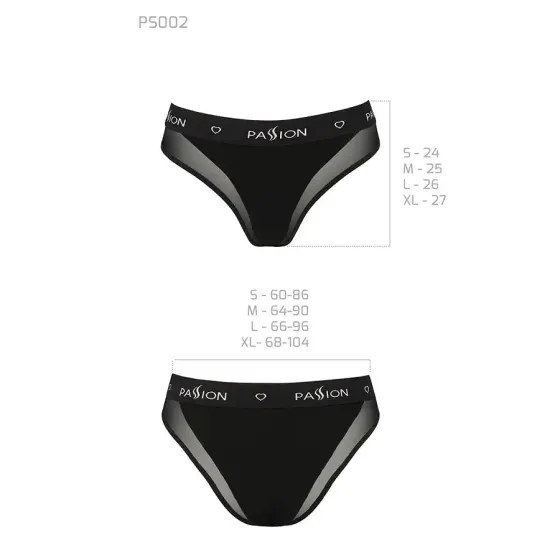 Трусики з прозорою вставкою Passion PS002 PANTIES XL, black Львов