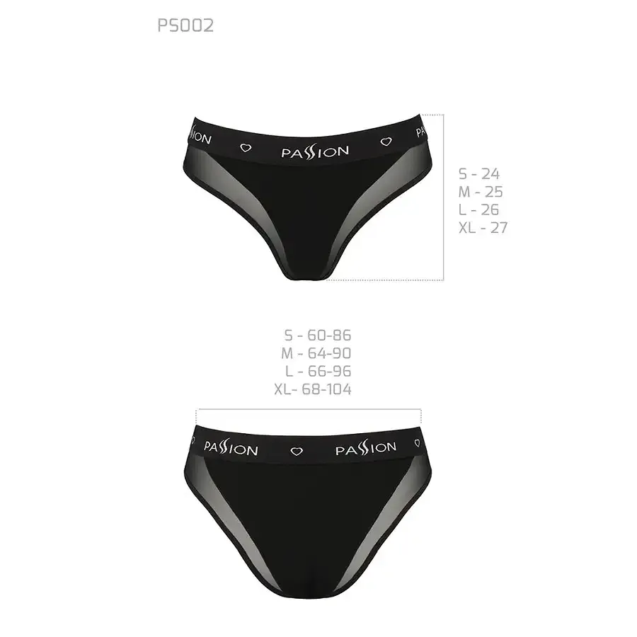 Трусики з прозорою вставкою Passion PS002 PANTIES XL, black Львов - изображение 6