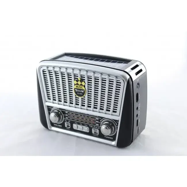 Радіоприймач Golon RX-456 Solar акумуляторний із сонячною панеллю (USB, SD, PowerBank, ліхтар, ретро) Одеса - фото 2