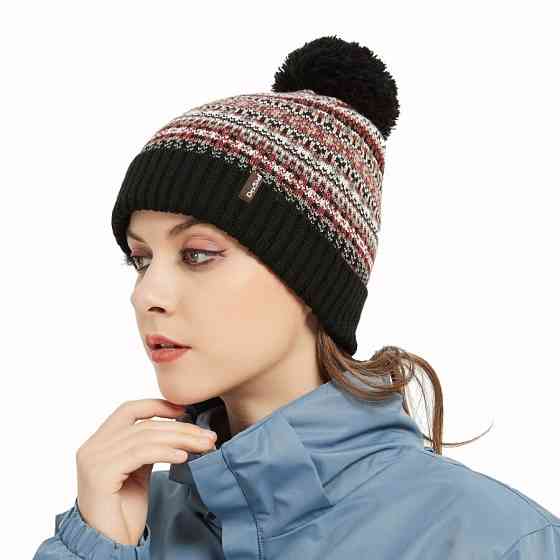Водонепроницаемая шапка Dexshell Beanie Fair Isle разноцветная Бордовый (S-M) Винница