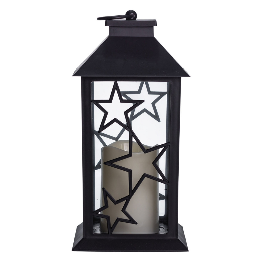 Ліхтар декоративний 14×14×30 (см) підвісний з LED підсвічуванням Чорний CR-3-2 Київ - фото 2