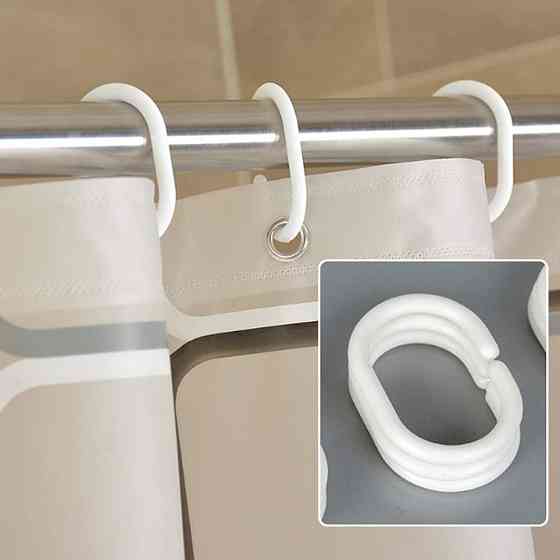 Шторка для ванної та душу з кільцями 180x200 см водовідштовхувальна, шторка для ванної кімнати з гачками та магнітами Кам'янець-Подільський