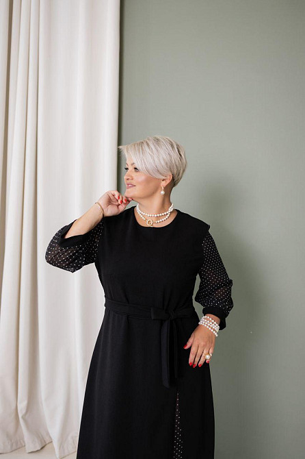 Женское стильное праздничное платье шифон+креп дайвинг 60/62 Одесса - изображение 2