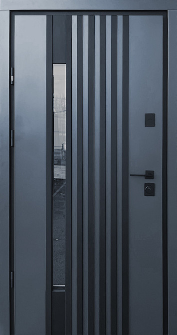 Двері вуличні, Berez Street Plus, модель RIO P LOFT Антрацит, ТЕРМОРОЗРИВ 870 Київ - фото 1