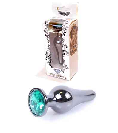 Анальна пробка - Jewellery Dark Silver BUTT PLUG- Green Sex Aura Київ