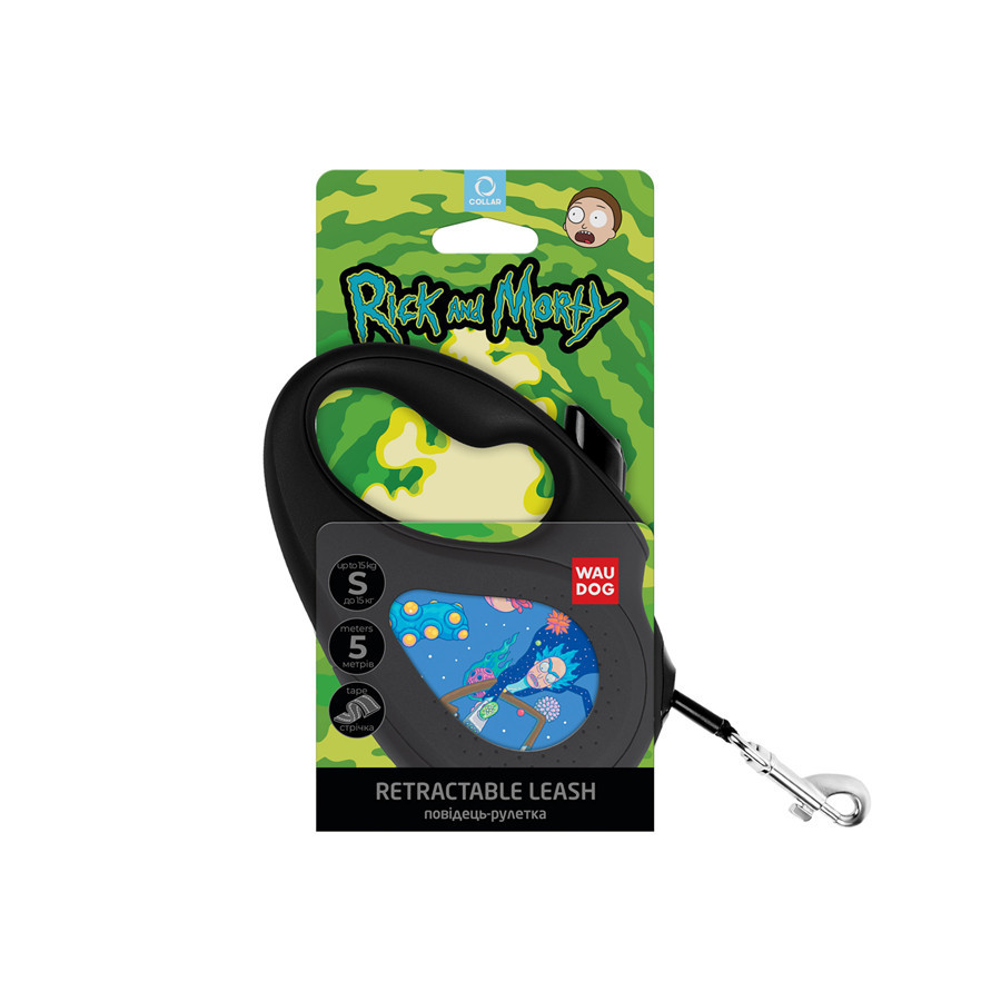 Повідець-рулетка для собак WAUDOG R-leash, малюнок "Рік і Морті 3", світловідбивна стрічка, S, до 15 кг, 5 м Вінниця - фото 4