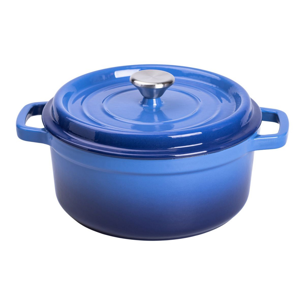 Каструля чавунна емальована 3 л з кришкою Ø24 см Синя HP-1-3BL Коломыя - изображение 1