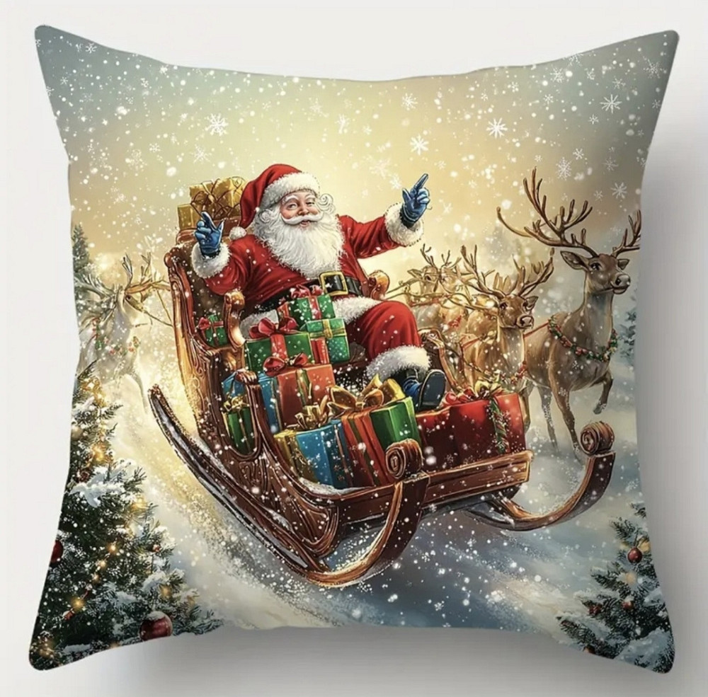 Наволочка на подушку новорічна Новий Рік Різдво №3 Смела - изображение 1