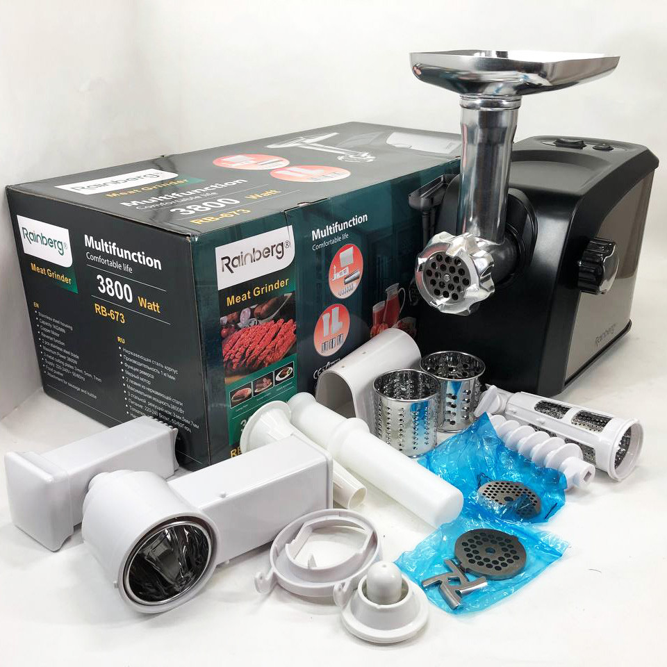 М'ясорубки для ковбаси Rainberg RB-673, Електрична м'ясорубка 2500 Електрична універсальна 'ясорубка YA-29 Львів - фото 2