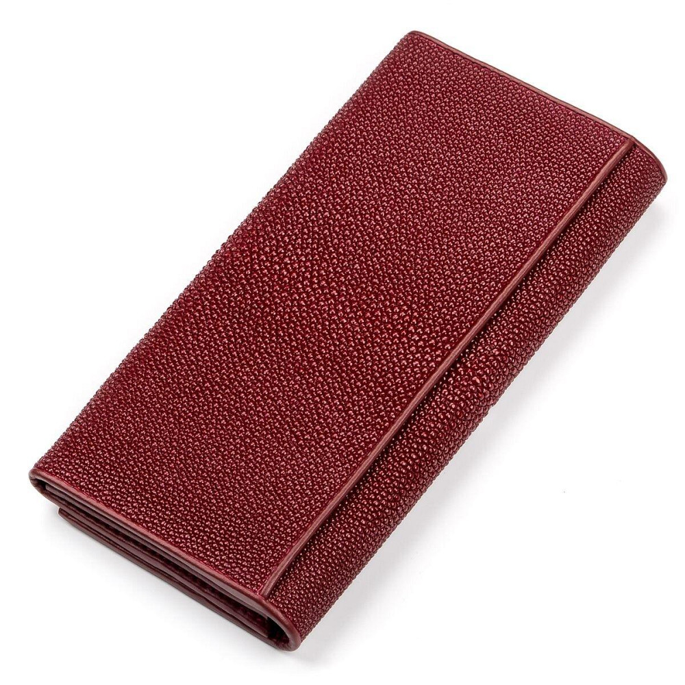 Гаманець жіночий STINGRAY LEATHER 18097 з натуральної шкіри морського ската Бордовий Київ - фото 11