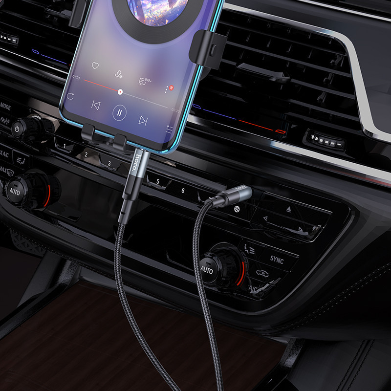 Аудіокабель HOCO UPA23, металевий, сірий Київ - фото 3