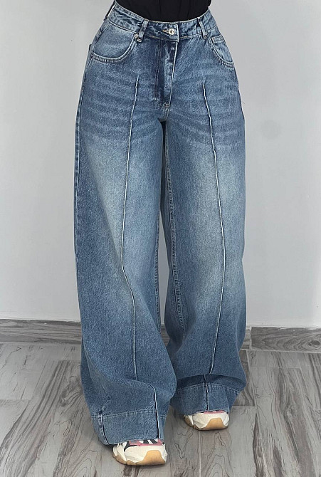 Джинси жіночі Its Basic 3717-31 PALAZZO jeans вільні палаццо широкі кльош стрілка довгі світло сині , світло-синій, 36, 36, 72 см, 103 см Київ - фото 9