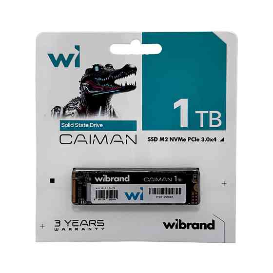 Накопичувач SSD M.2 Wibrand Caiman 1TB NVMe 2280 PCIe 3.0 3D NAND Київ