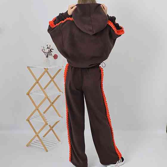 Підлітковий флісовий теплий костюм на зиму "Полум’я" Шоколадного кольору Кам'янець-Подільський