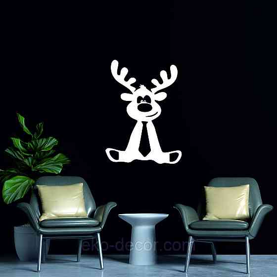 Декоративное настенное Панно «Олень», Декор на стену 50*30 см, Белый Киев