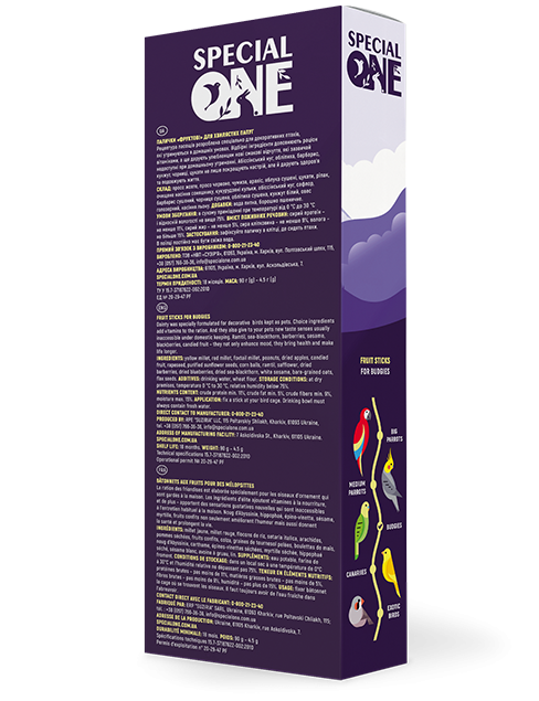 Лакомство для птицы Спешиал Ван Special One «Фруктовые» палочки для волнистых попугаев 90 г Винница - изображение 2