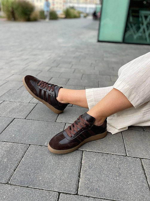 Кеды женские Notta bene шоколадные натуральная кожа и замша 36-41 размер (K-0424) Київ - фото 9