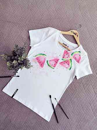 Футболка женская с принтом  42 Белая 2664082752 Днепр