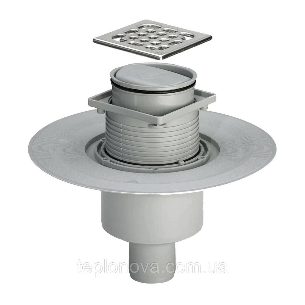 Трап із сухим закривомVIEGA ф50, неірж, решітка 100*100, верт. пластик 583224 Чернівці - фото 1