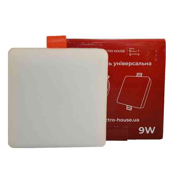 LED панель універсальна квадратна 100 мм 9Вт, холодний білий 6500К, 800 Лм Дніпро