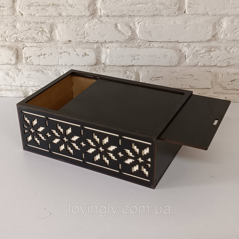 Подарочная коробка черного цвета с орнаментом   29/20/10 см Ирпень - изображение 4