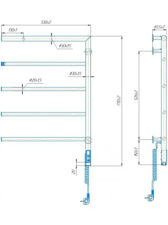 Электрический полотенцесушитель Mario Romeo -I 770х530/80 TR К Киев