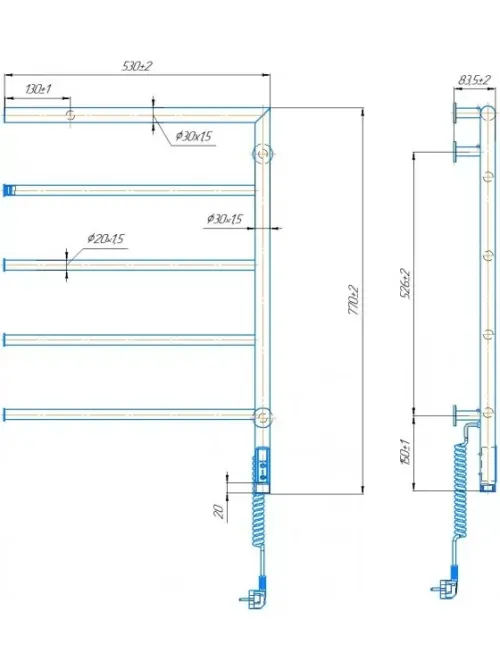 Електрична рушникосушка Mario Romeo -I 770х530/80 TR К Київ - фото 4