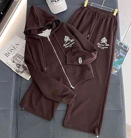 Жіночий стильний повсякденний костюм турецький двонитка Шоколад, 46/48 Одеса