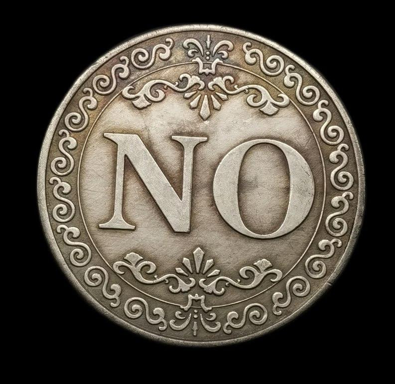 Декоративная монета YES NO для гаданий и принятия решений, 1 шт, 38 мм Киев - изображение 2