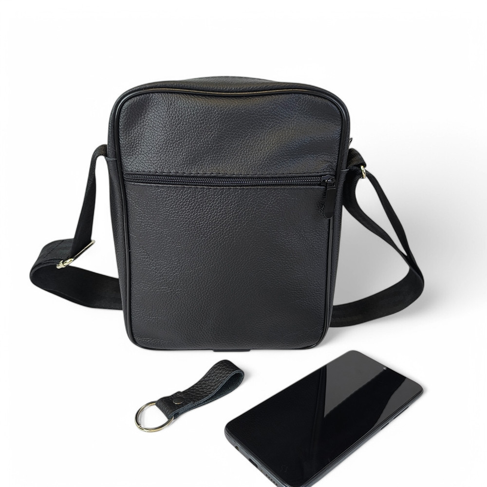 Шкіряний чоловічий месенджер чорний чоловічий Месенджер З Натуральної шкіри Київ - фото 9
