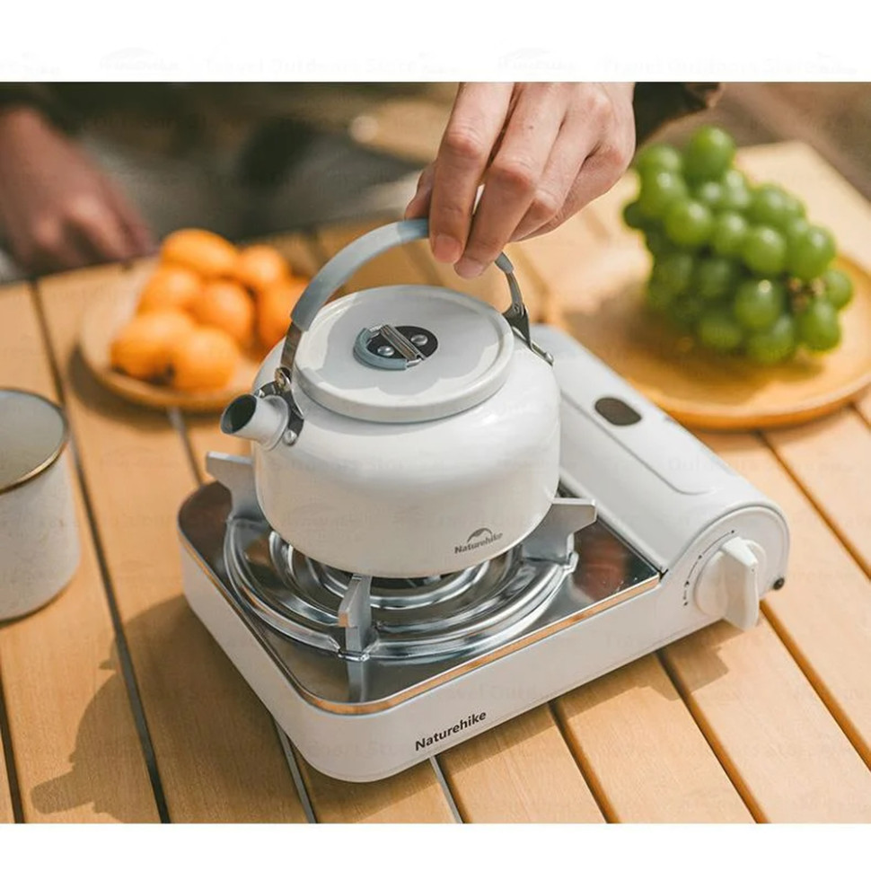 Чайник з керамічним антипригарним покриттям Naturehike CNK2450CF013 0,8 л, алюміній, білий Київ - фото 9