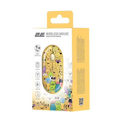 Мишка 2E MF300 PETSCATS&amp;DOGS Silent Wireless/Bluetooth Yellow (2E-MF300WPETSYW) Вінниця - фото 6