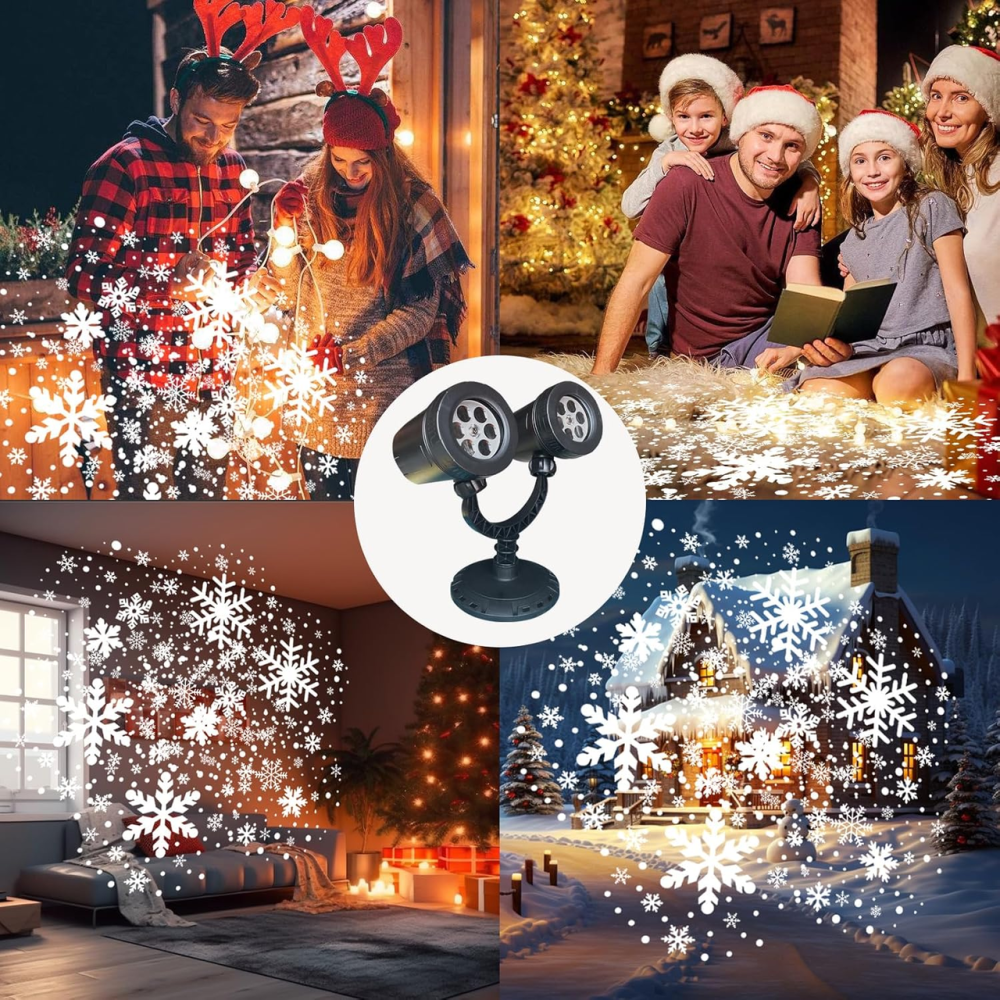 Світлодіодний проектор ілюмінація сніжинками Snowflake Lamp IP65 водонепроникний міні-різдвяний сніжинки-проектор для вулиці Київ - фото 7
