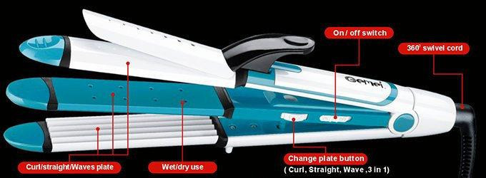 Стайлер для волосся (плойка) Gemei GM 2921 3в1 Вінниця - фото 4