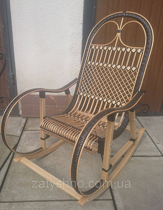 Плетеная качалка для дачи ротанговая Киев - изображение 6