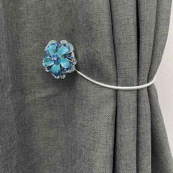 Магніти для штор та гардин "Flowers" набір 2 шт Блакитний (81-240) Київ