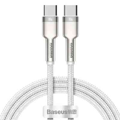 Дата кабель USB-C to USB-C 1.0m 100W metal white Baseus (CATJK-C02) Винница