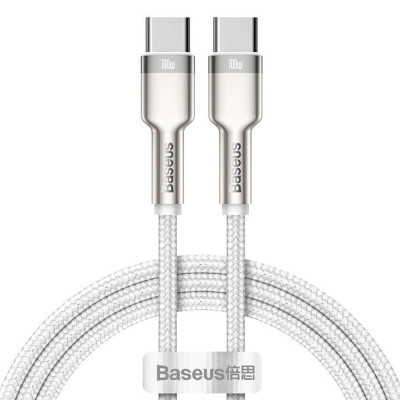 Дата кабель USB-C to USB-C 1.0m 100W metal white Baseus (CATJK-C02) Винница - изображение 1