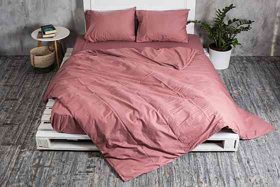 Ecotton Простирадло на резинці Ecotton 180х200 см однотонне бордового кольору Мокко Коломия